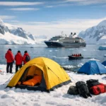 Acampamento na Antártica em um cruzeiro