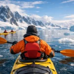 Caiaque na Antártica em uma expedição polar