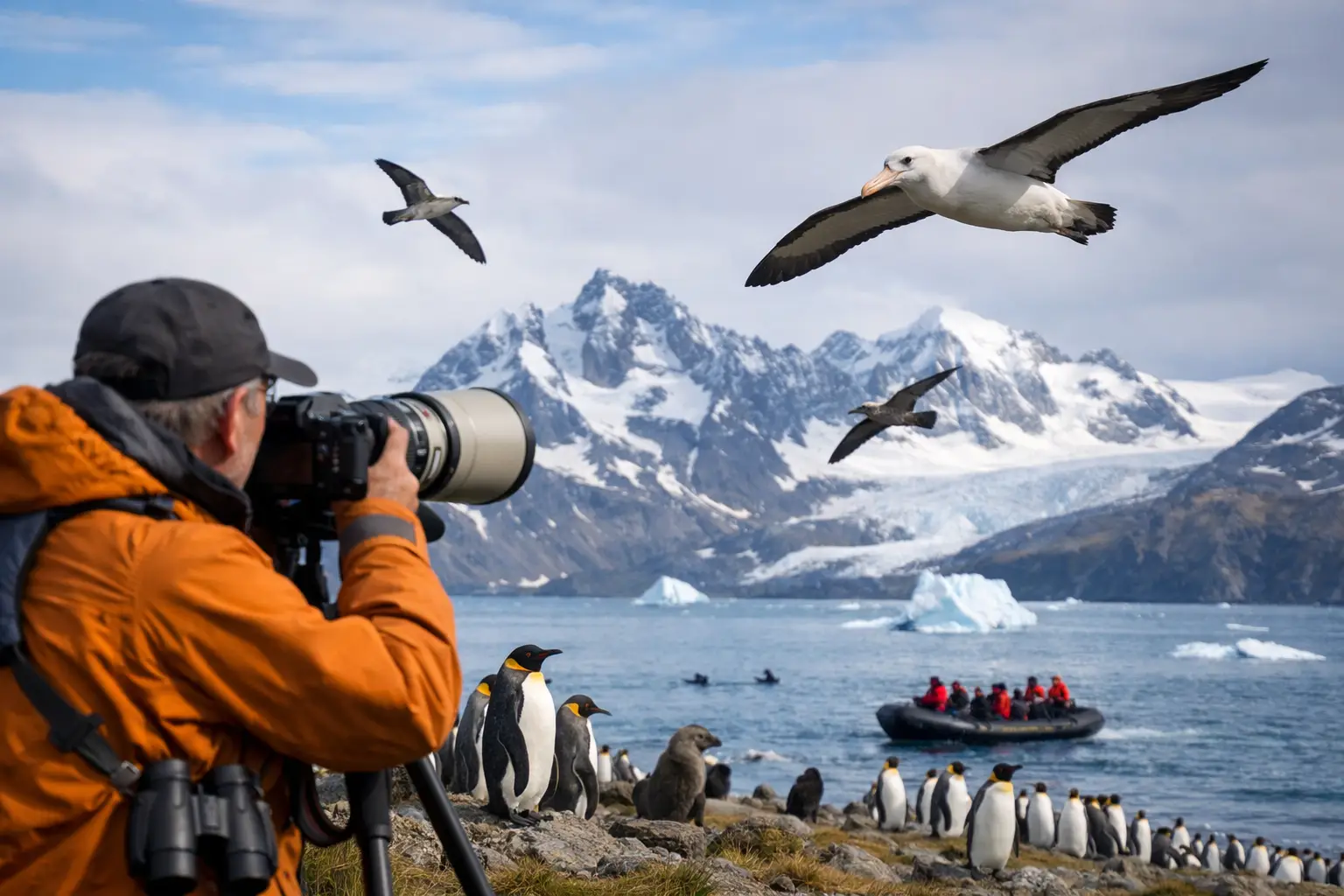Observação de aves na Geórgia do Sul em expedição