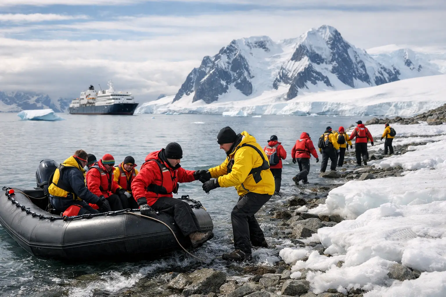 Como é o desembarque em Zodiac na Antártica