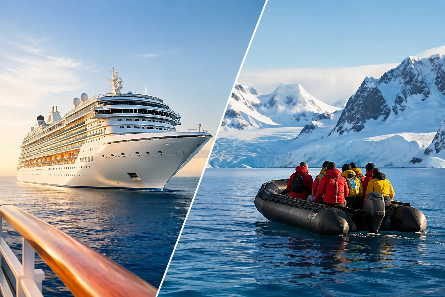 Navio de luxo versus expedição: qual escolher?